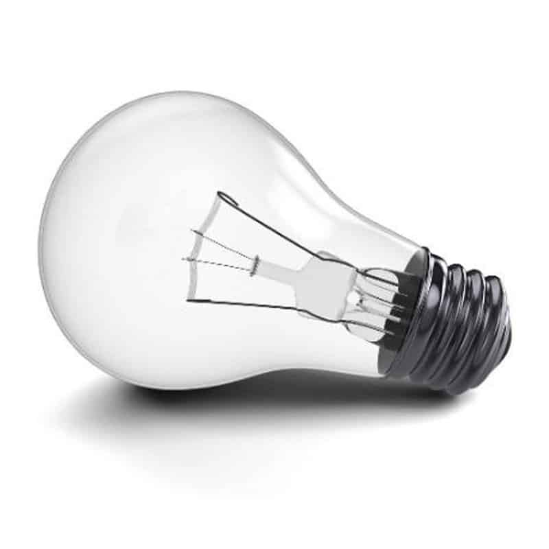 Clear incandescent light bulb